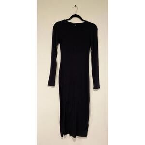 Beyond Yoga Black Long Sleeve Ribbed Maxi Dress XS